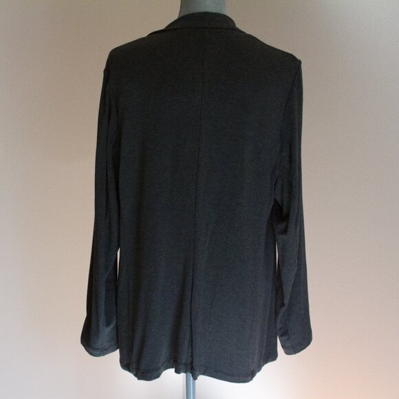MAGASCHONI WOMAN One Button Knit Blazer Jacket - Charcoal Gray - Size 1X - Picture 5 of 6